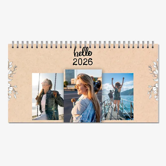 Шаблон настольного календаря "Привет"