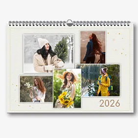 Kalendoriaus šablonas su asmeninėmis nuotraukomis