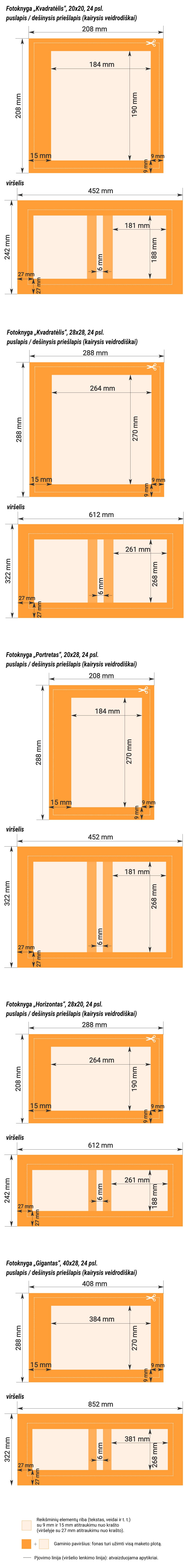 Reikalavimai fotoknygų kietais viršeliais maketams