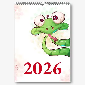 Šeimos kalendoriaus šablonas su gyvate