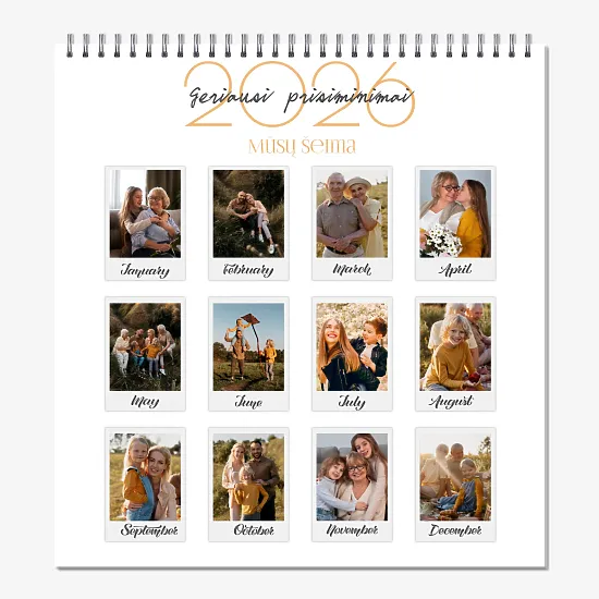 Kalendoriaus šablonas "mūsų šeima"