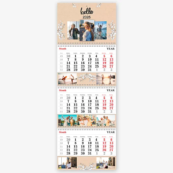 Kalendoriaus šablonas "Labas"