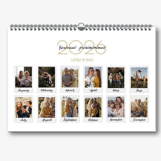 Kalendoriaus šablonas "mūsų šeima"