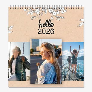 Шаблон настольного календаря "Привет"