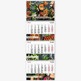 Kalendoriaus šablonas su patiekalais 