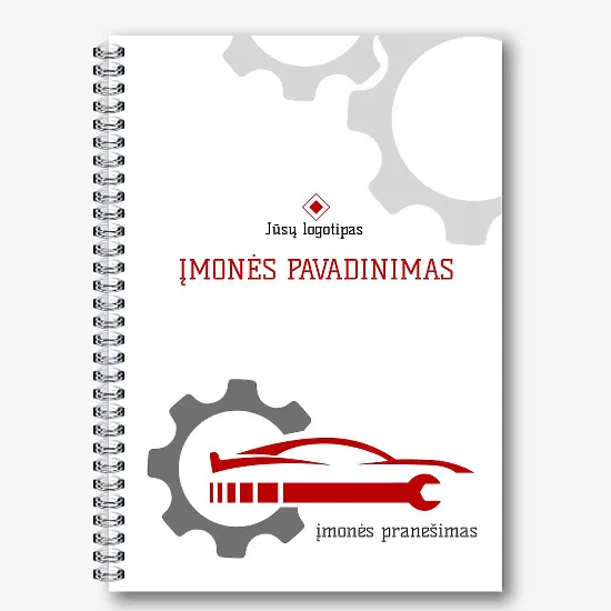Automobilių remonto dirbtuvės notepad šablonas