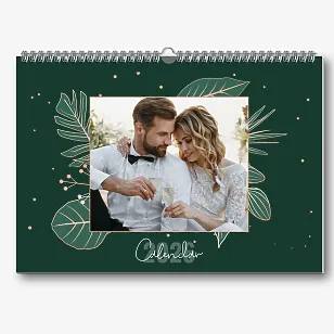 Kalendoriaus šablonas su vestuvių nuotraukomis