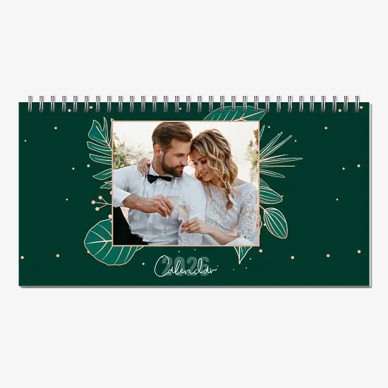 Kalendoriaus šablonas su vestuvių nuotraukomis