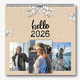 Шаблон настенного календаря "Привет"