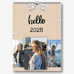 Kalendoriaus šablonas "Sveiki, 2026"