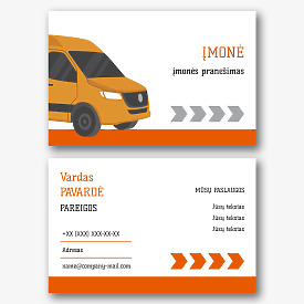 Kelių transporto įmonės vizitinės kortelės Šablonas