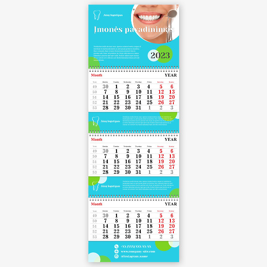 Odontologijos Klinikos Ketvirčio Kalendoriaus Šablonas