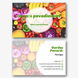Daržovių parduotuvės vizitinės kortelės Šablonas