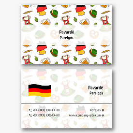 Vokiečių kalbos mokytojo vizitinės kortelės Šablonas