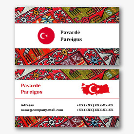 Turkų vertėjo vizitinės kortelės Šablonas