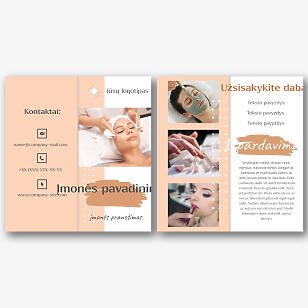 Kosmetologijos salono brošiūros šablonas