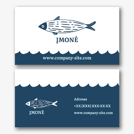 Žuvies parduotuvės vizitinės kortelės Šablonas 