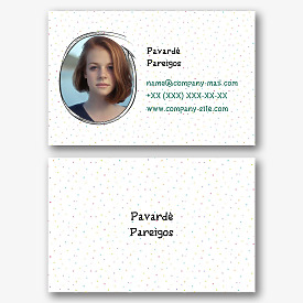 Asmeninės vizitinės kortelės Šablonas su nuotraukomis