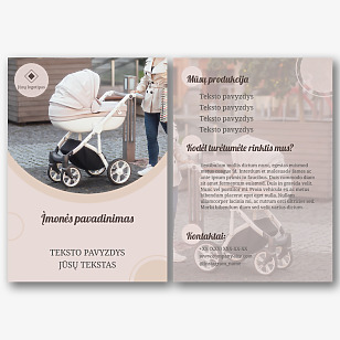 Kūdikių vežimėlių parduotuvės lapelio šablonas