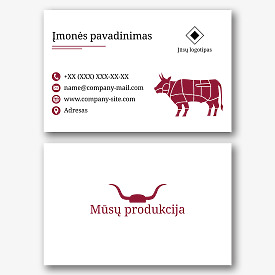 Mėsos parduotuvės vizitinės kortelės Šablonas