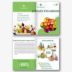 Ekologiškų produktų tiekėjo brošiūros šablonas
