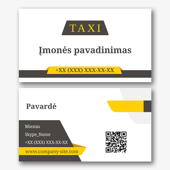 Taksi paslaugos Vizitinės kortelės Šablonas