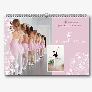 Vaikų baleto mokyklos kalendoriaus Šablonas