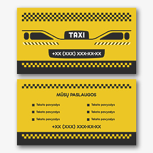 Taksi vairuotojo vizitinės kortelės Šablonas 