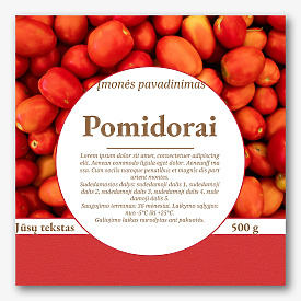 Pomidorų stiklainio etiketės šablonas