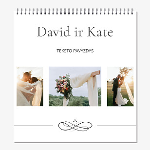 Kalendoriaus šablonas su vestuvių nuotraukomis