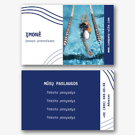 Sporto centro vizitinės kortelės Šablonas su baseinu 