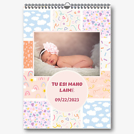 Kalendoriaus šablonas su vaikų nuotraukomis