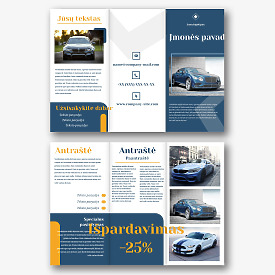Automobilių prekybos brošiūros šablonas