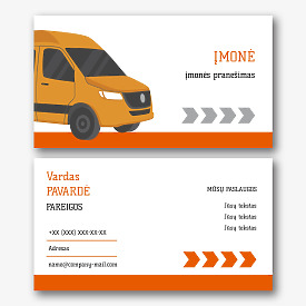 Kelių transporto įmonės vizitinės kortelės Šablonas