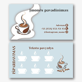 Kavos parduotuvės vizitinės kortelės Šablonas