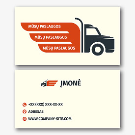 Krovinių gabenimo įmonės vizitinės kortelės Šablonas