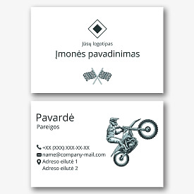 Motociklo sportininko vizitinės kortelės Šablonas