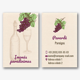 Vyno parduotuvės vizitinės kortelės Šablonas