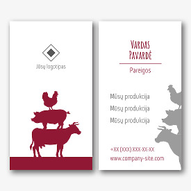Mėsininko parduotuvės vizitinės kortelės Šablonas