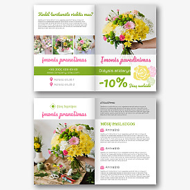 Gėlių Parduotuvės Brošiūros Šablonas