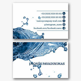 Vandens pristatymo paslaugos Vizitinės kortelės Šablonas