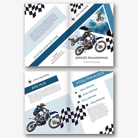Sportinių motociklų klubo brošiūros šablonas