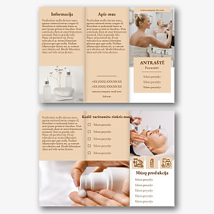 Kosmetologijos centro brošiūros šablonas